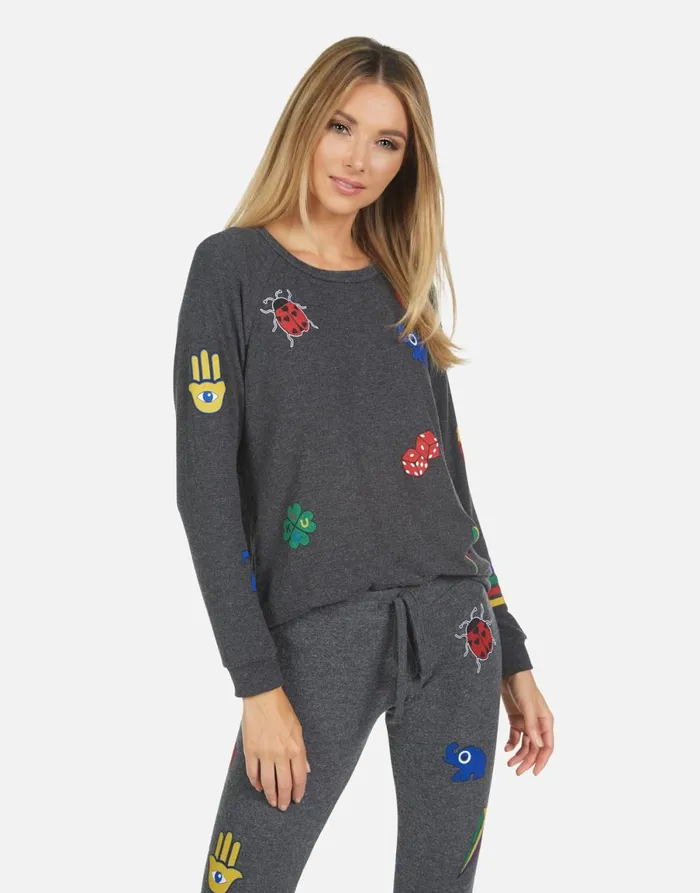 Kizzy Lucky Elements Heather Black Women039s Lauren Moshi Long Sweatpants