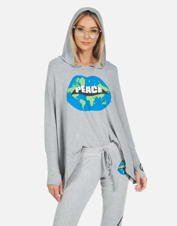 Kizzy World Peace Lips Heather Grey Women039s Lauren Moshi Long Sweatpants
