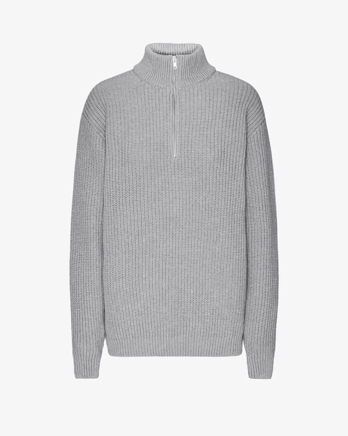 Knit Sweaters Colorfulstandard Women Merino Quarter Zip 8211 Heather Grey