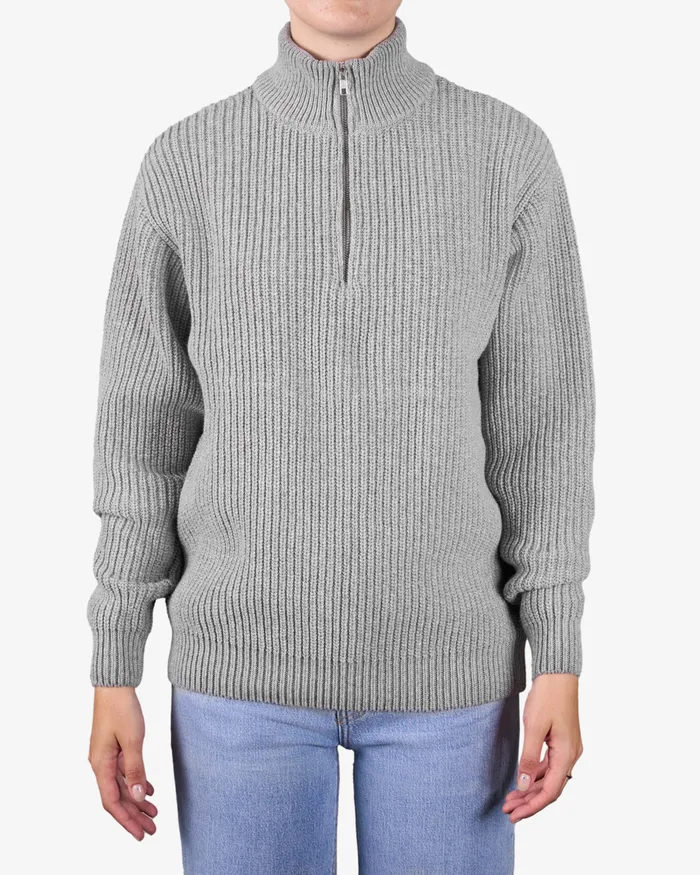 Knit Sweaters Colorfulstandard Women Merino Quarter Zip 8211 Heather Grey