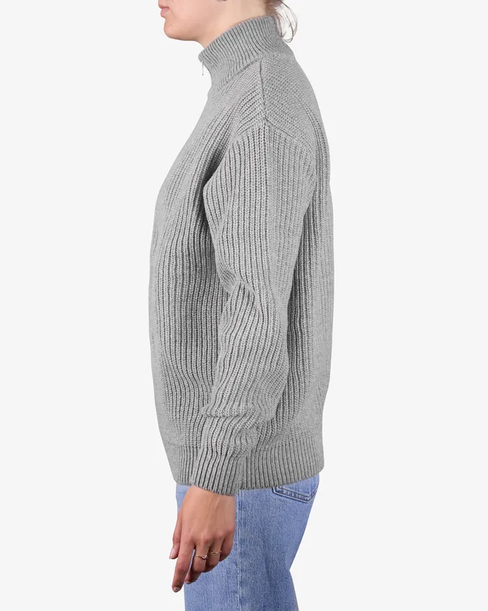 Knit Sweaters Colorfulstandard Women Merino Quarter Zip 8211 Heather Grey