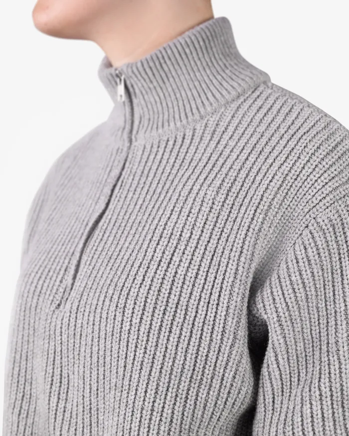 Knit Sweaters Colorfulstandard Women Merino Quarter Zip 8211 Heather Grey