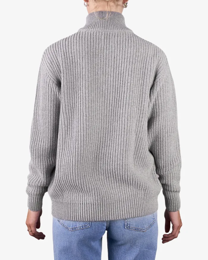 Knit Sweaters Colorfulstandard Women Merino Quarter Zip 8211 Heather Grey
