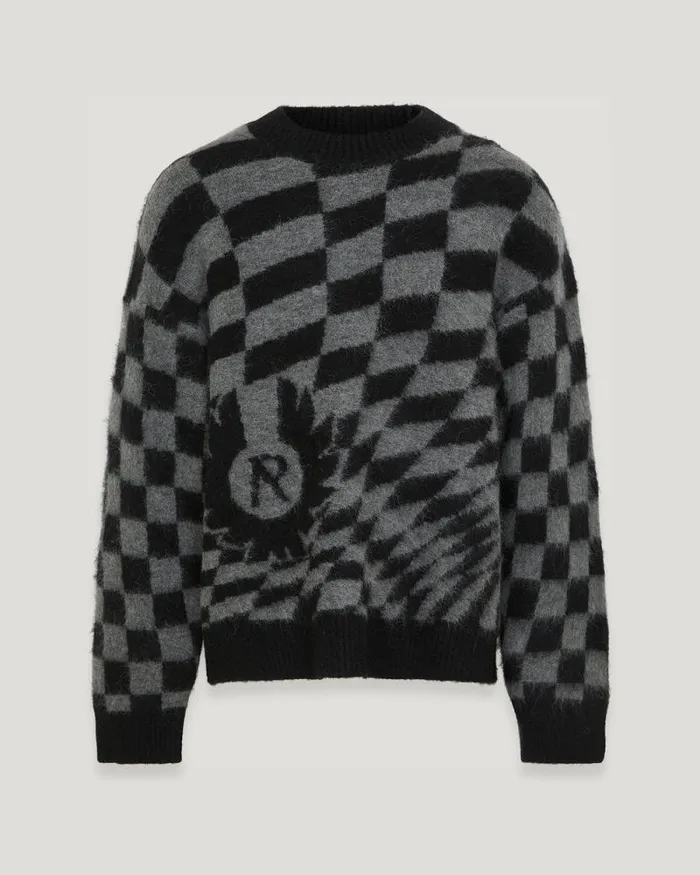 Knitwear Men Belstaff Belstaff X Represent Checkerboard Knit Sweater Shadow