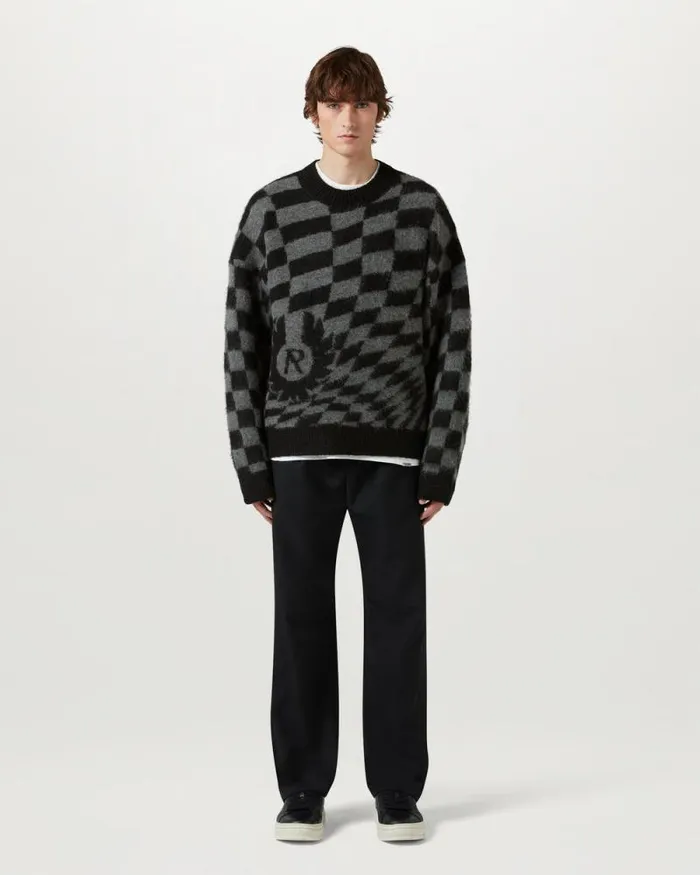 Knitwear Men Belstaff Belstaff X Represent Checkerboard Knit Sweater Shadow