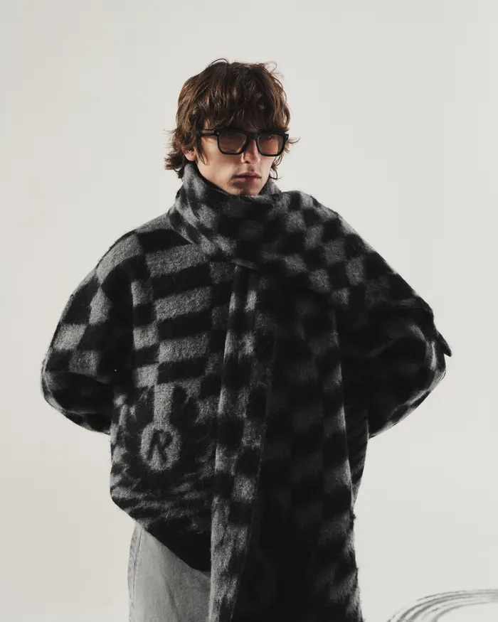 Knitwear Men Belstaff Belstaff X Represent Checkerboard Knit Sweater Shadow