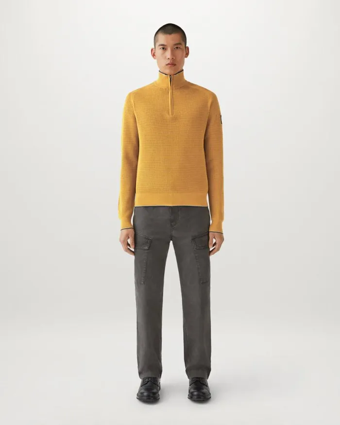 Knitwear Men Belstaff Cole Quarter Zip Jumper Glaze Yellow Knitwear Men Belstaff Cole Quarter Zip Jumper Glaze Yellow