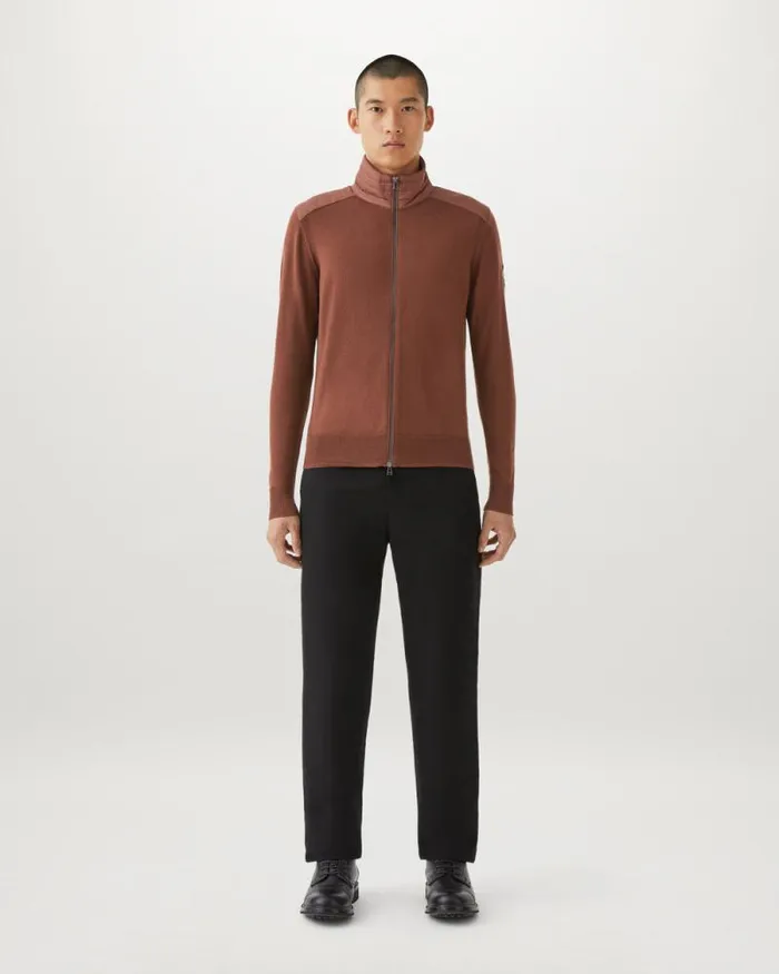 Knitwear Men Belstaff Kelby Zip Cardigan Deep Copper