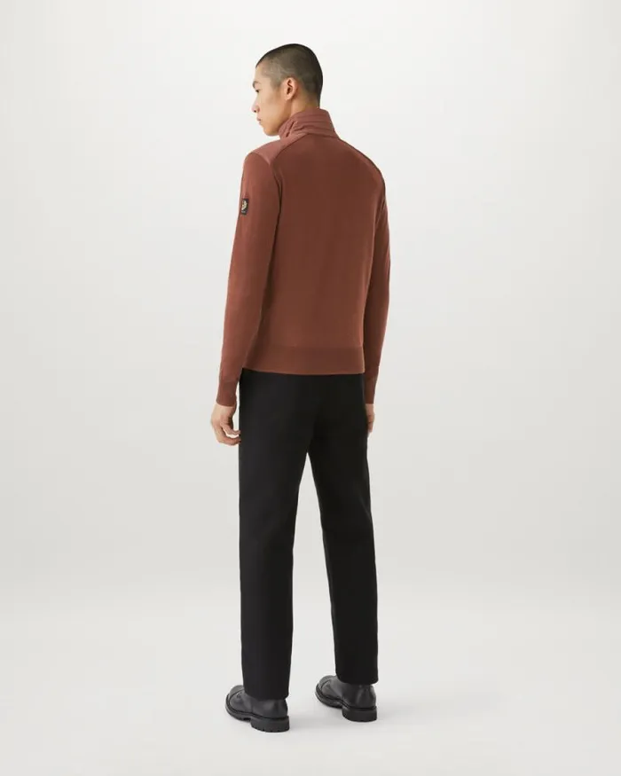 Knitwear Men Belstaff Kelby Zip Cardigan Deep Copper