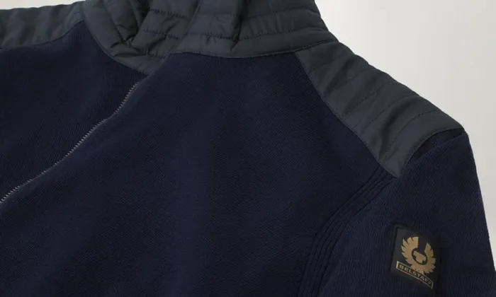 Knitwear Men Belstaff Kelby Zip Cardigan Washed Navy Knitwear Men Belstaff Kelby Zip Cardigan Washed Navy
