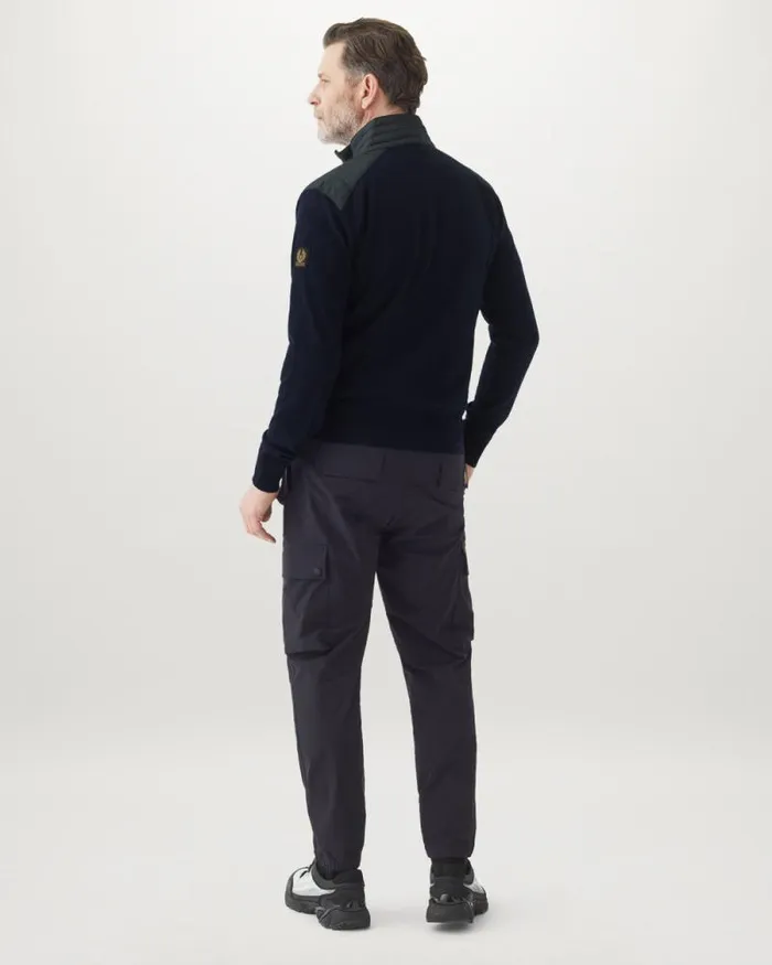 Knitwear Men Belstaff Kelby Zip Cardigan Washed Navy Knitwear Men Belstaff Kelby Zip Cardigan Washed Navy