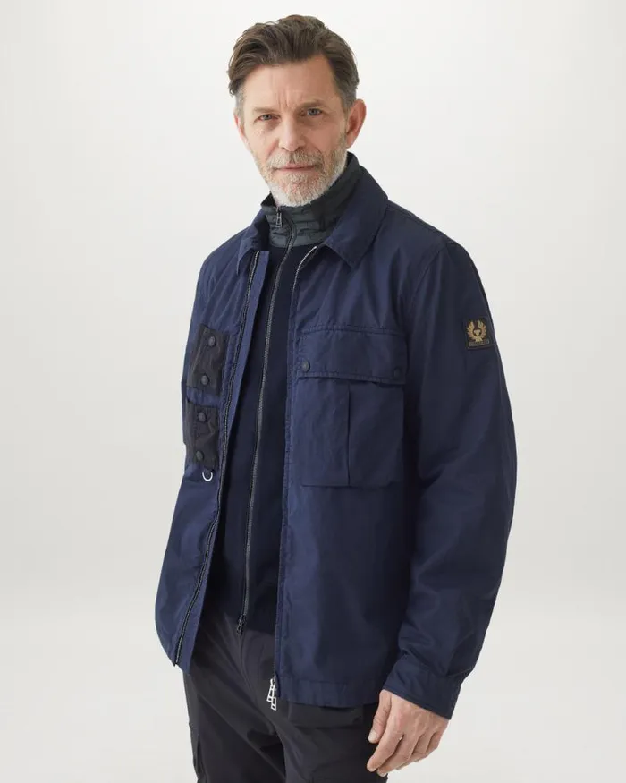Knitwear Men Belstaff Kelby Zip Cardigan Washed Navy Knitwear Men Belstaff Kelby Zip Cardigan Washed Navy