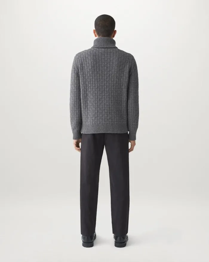 Knitwear Men Belstaff Steerage Roll Neck Jumper Mid Grey Melange Knitwear Men Belstaff Steerage Roll Neck Jumper Mid Grey Melange