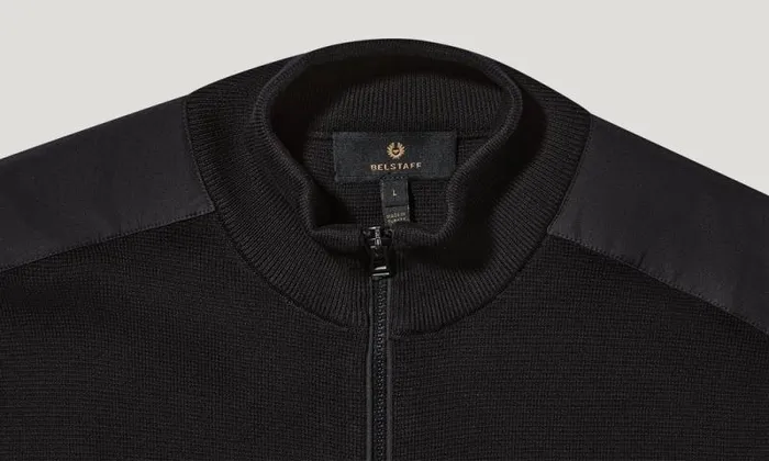 Knitwear Men Belstaff Verge Zip Cardigan Black Knitwear Men Belstaff Verge Zip Cardigan Black