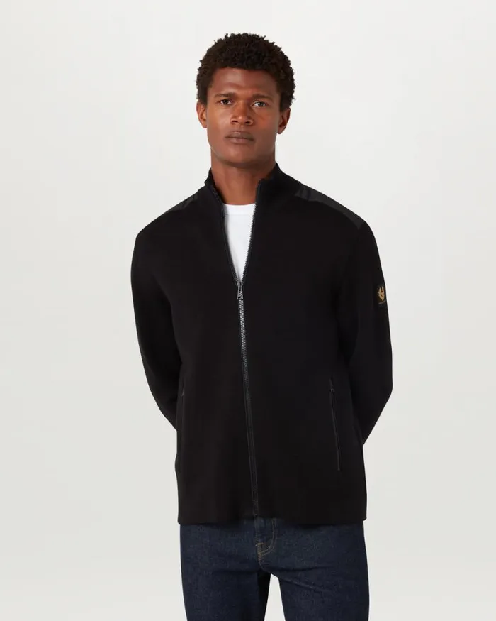 Knitwear Men Belstaff Verge Zip Cardigan Black Knitwear Men Belstaff Verge Zip Cardigan Black