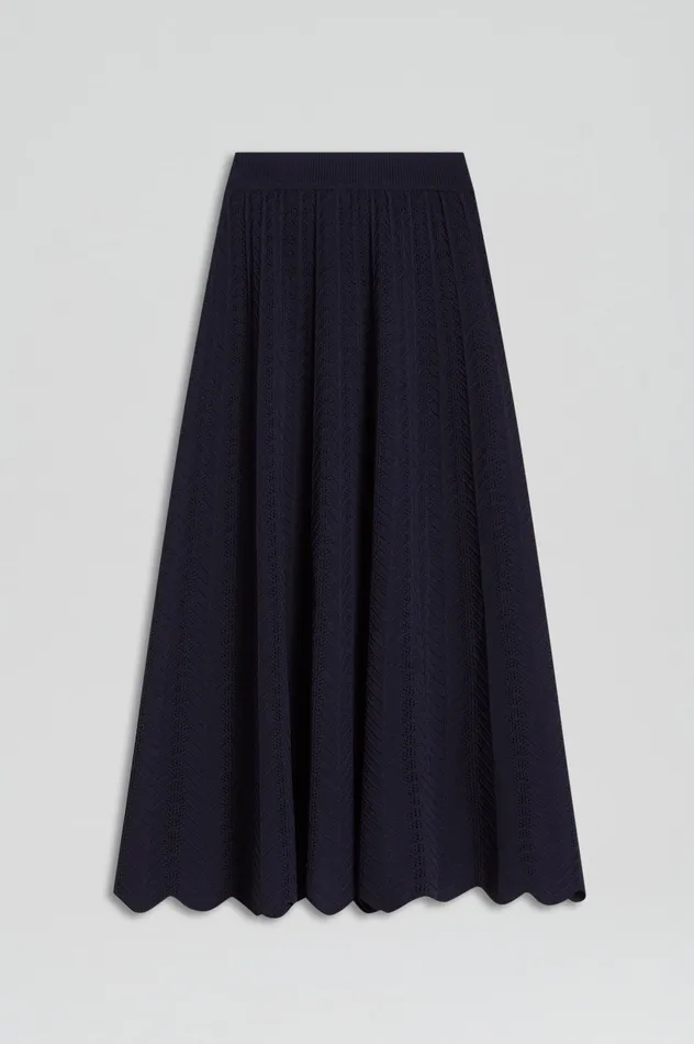 Knitwear Women PLEAT LACE SKIRT NAVY Scanlan Theodore Knitwear Women PLEAT LACE SKIRT NAVY Scanlan Theodore