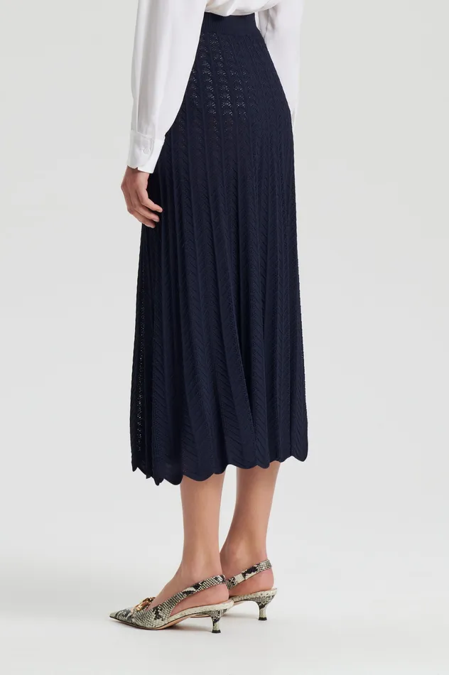 Knitwear Women PLEAT LACE SKIRT NAVY Scanlan Theodore Knitwear Women PLEAT LACE SKIRT NAVY Scanlan Theodore