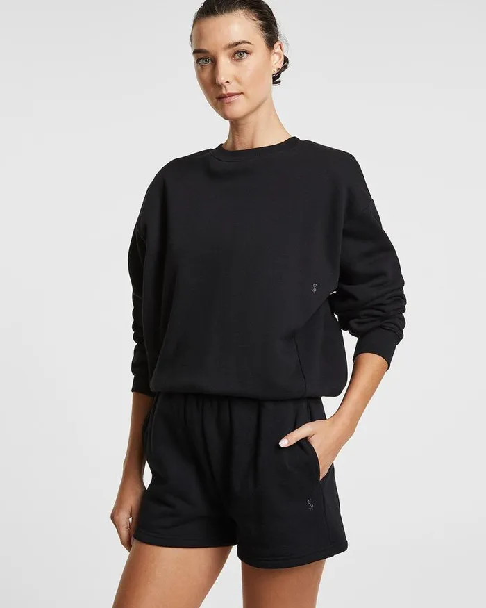 Ksubi 3 X 4 Klassic Crew Jet Black Womens Sweats