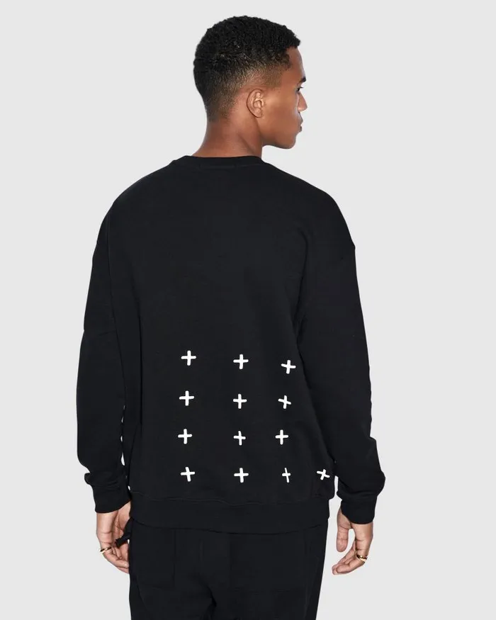 Ksubi 4 X 4 Biggie Crew Jet Black Mens Sweats Ksubi 4 X 4 Biggie Crew Jet Black Mens Sweats