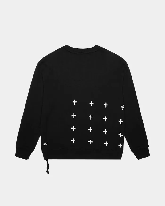 Ksubi 4 X 4 Biggie Crew Jet Black Mens Sweats Ksubi 4 X 4 Biggie Crew Jet Black Mens Sweats