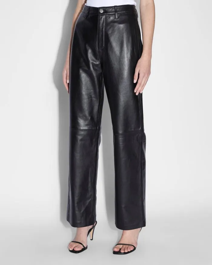 Ksubi Crossin Pant Black Leather Womens Pants