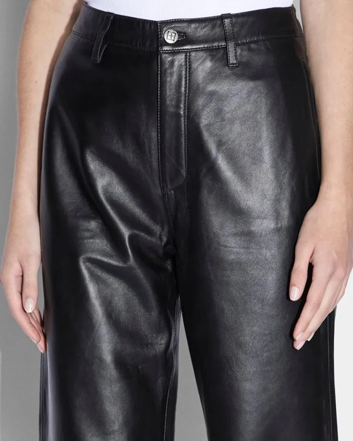 Ksubi Crossin Pant Black Leather Womens Pants