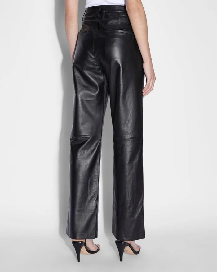 Ksubi Crossin Pant Black Leather Womens Pants