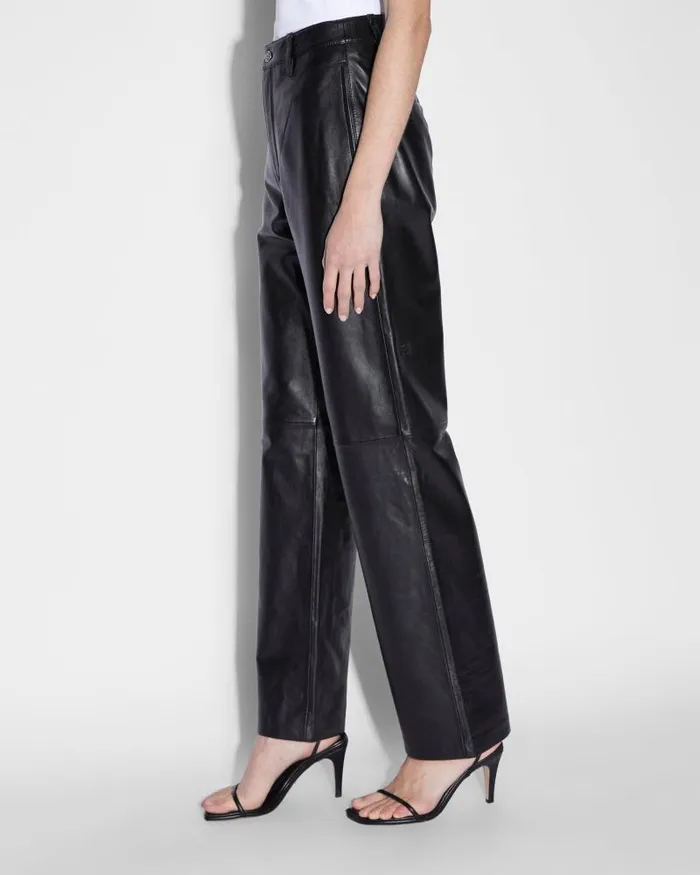 Ksubi Crossin Pant Black Leather Womens Pants