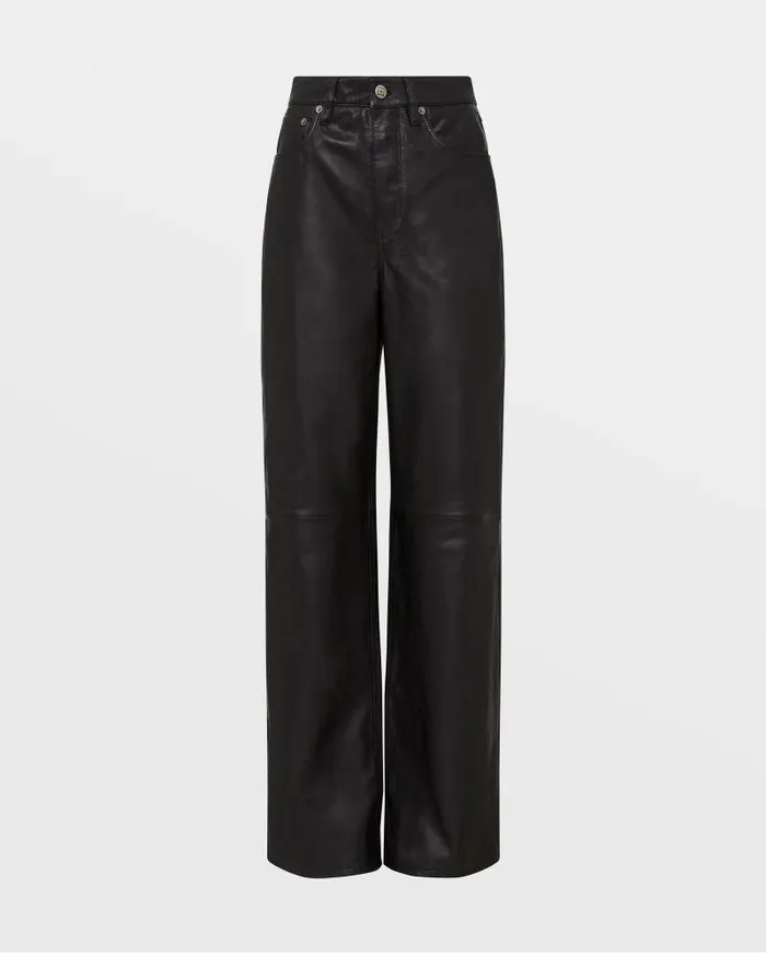 Ksubi Crossin Pant Black Leather Womens Pants