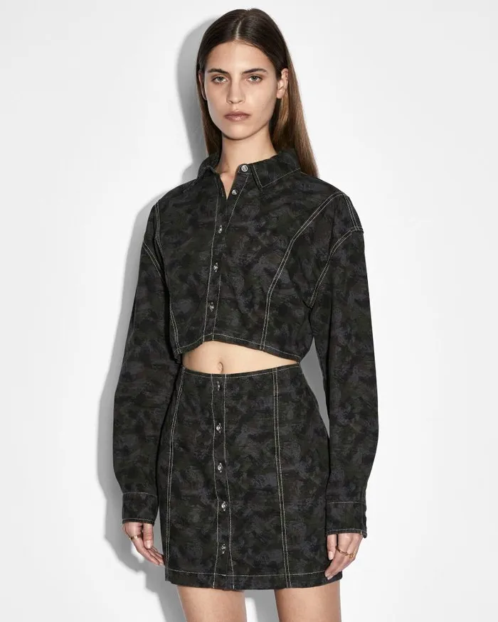 Ksubi Cutout Shirt Dress Camo Womens Dresses
