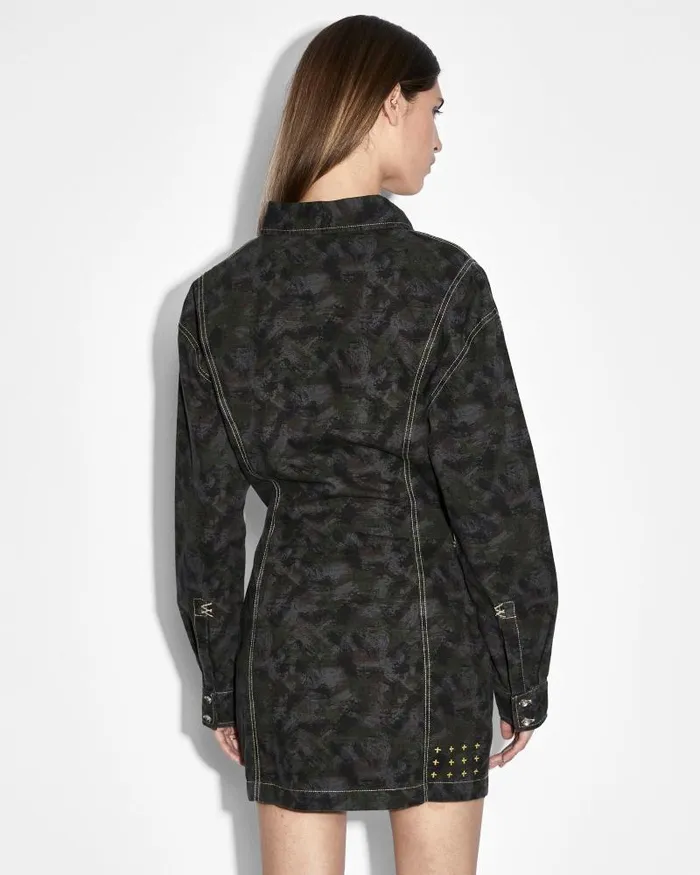Ksubi Cutout Shirt Dress Camo Womens Dresses