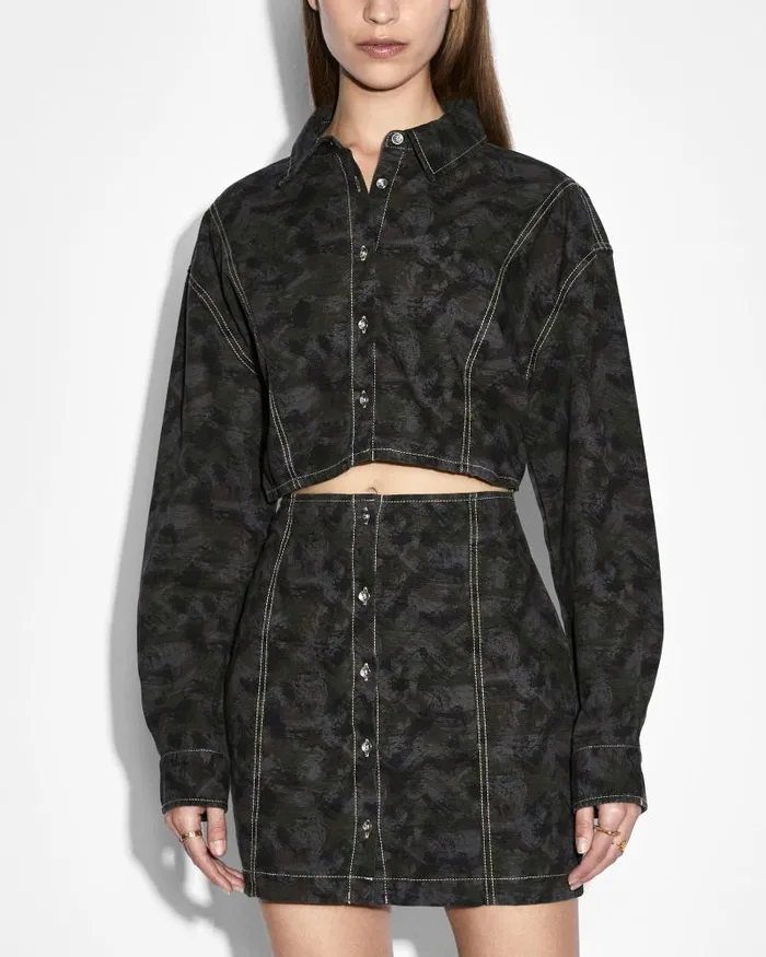 Ksubi Cutout Shirt Dress Camo Womens Dresses