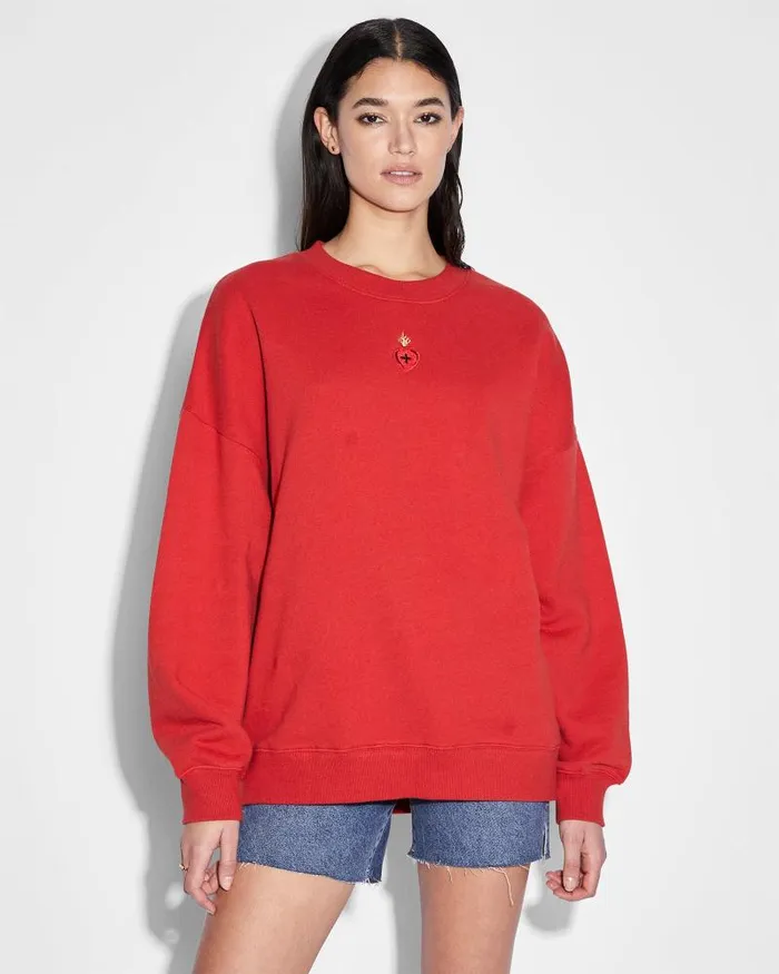 Ksubi Emblazed Oh G Crew Crimson Womens Sweats