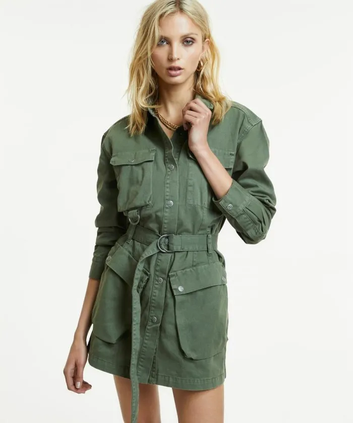 Ksubi Interlude Belted Dress Army Womens Dresses