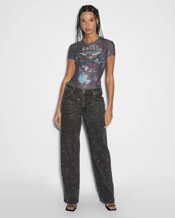 Ksubi Lovestruck Mesh Ss Tee Black Womens Tops