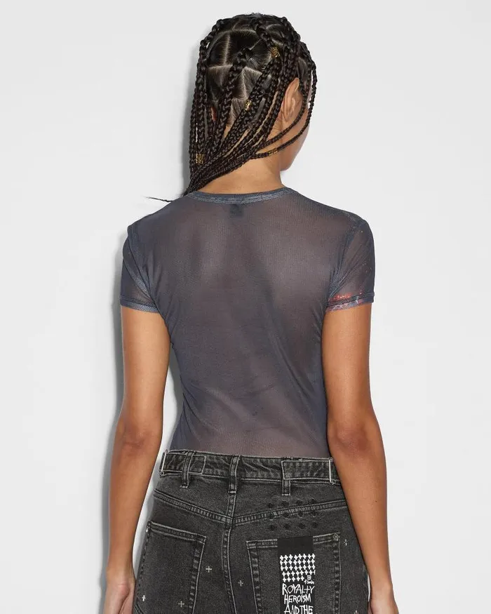 Ksubi Lovestruck Mesh Ss Tee Black Womens Tops