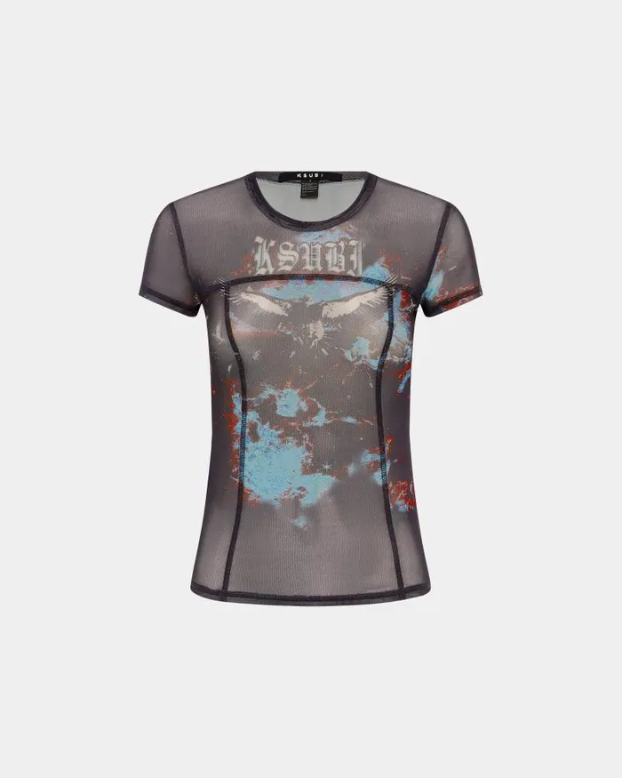 Ksubi Lovestruck Mesh Ss Tee Black Womens Tops