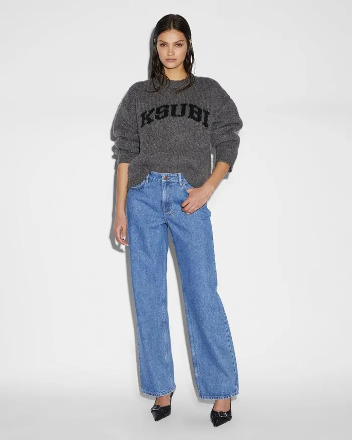 Ksubi Moment Sweater Charcoal Womens Tops