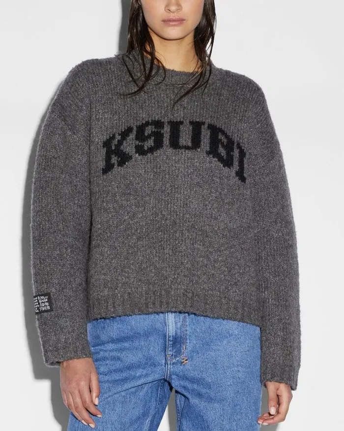 Ksubi Moment Sweater Charcoal Womens Tops