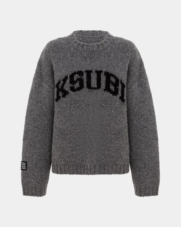 Ksubi Moment Sweater Charcoal Womens Tops
