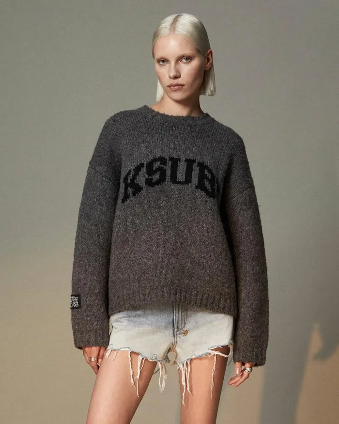 Ksubi Moment Sweater Charcoal Womens Tops