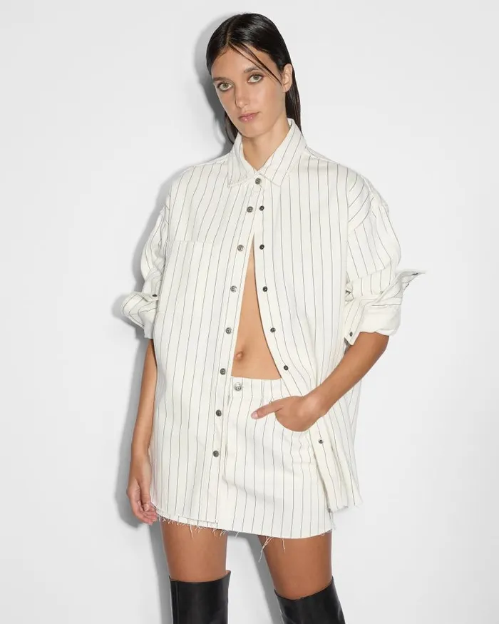 Ksubi Oversized Ls Shirt Prophetik Slice Womens Tops