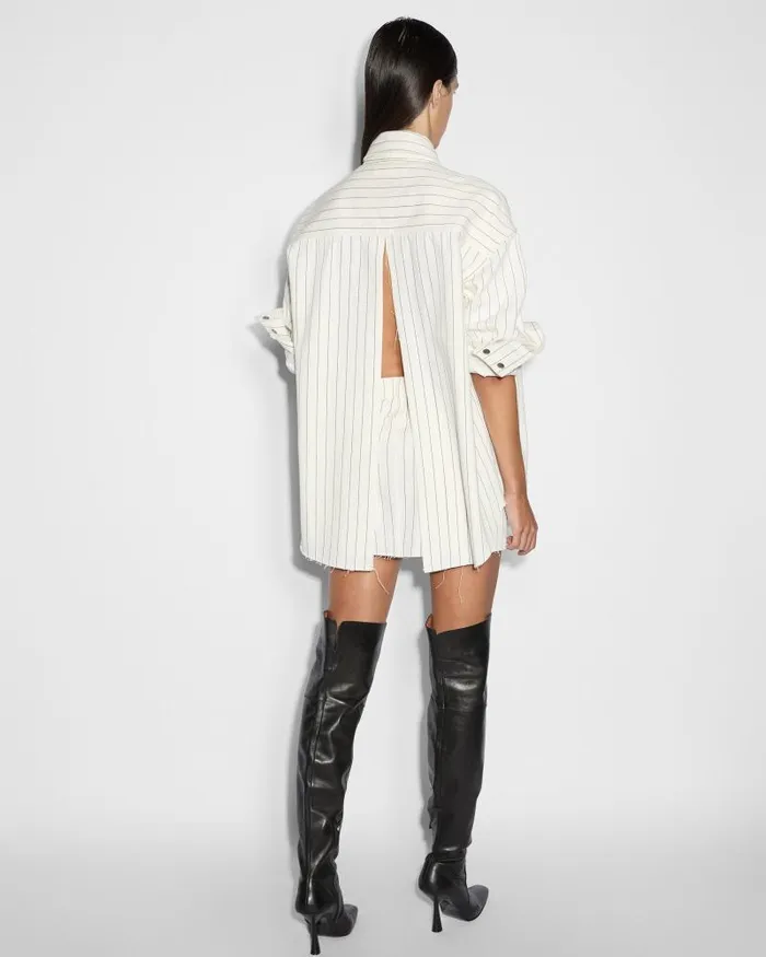 Ksubi Oversized Ls Shirt Prophetik Slice Womens Tops