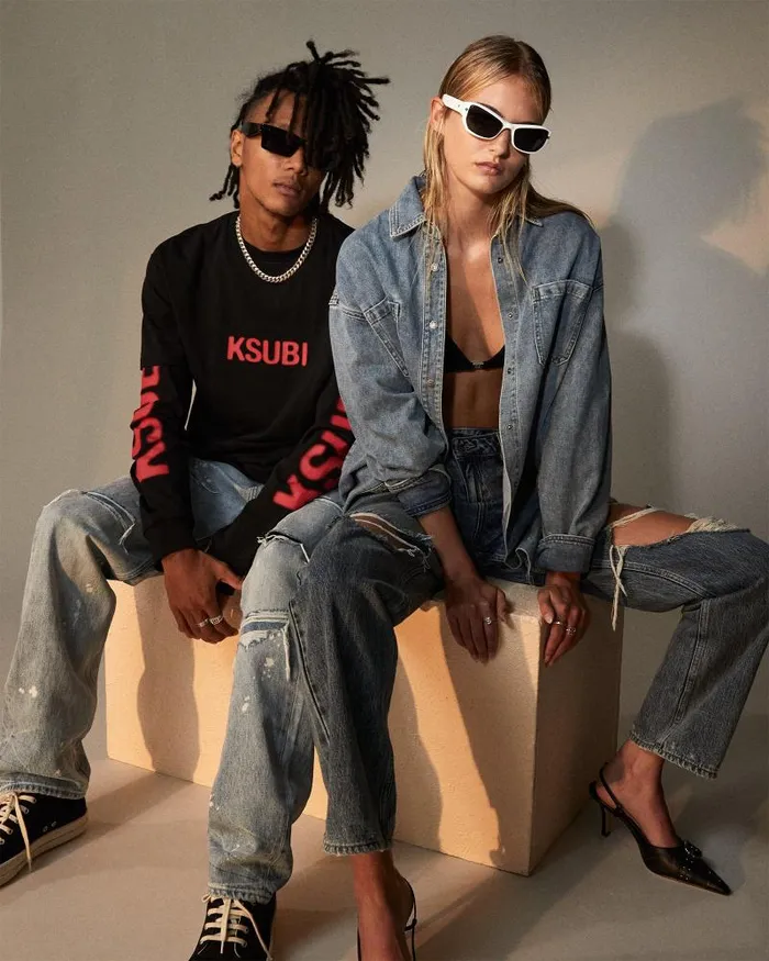Ksubi Oversized Shirt Dress Overkast Trashed Womens Dresses