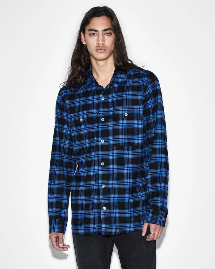 Ksubi Paradox Ls Shirt Blue Mens Shirts