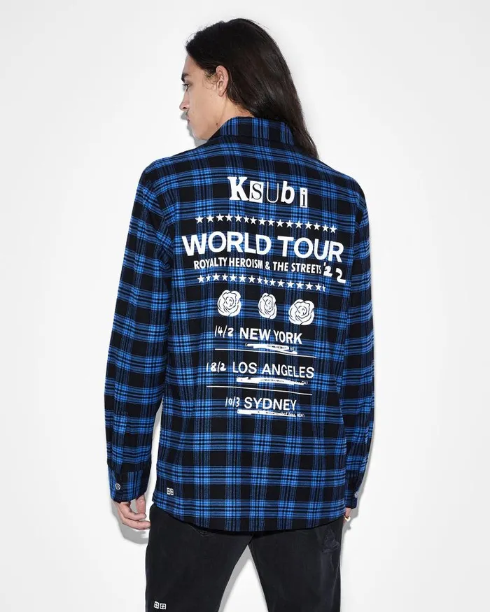 Ksubi Paradox Ls Shirt Blue Mens Shirts