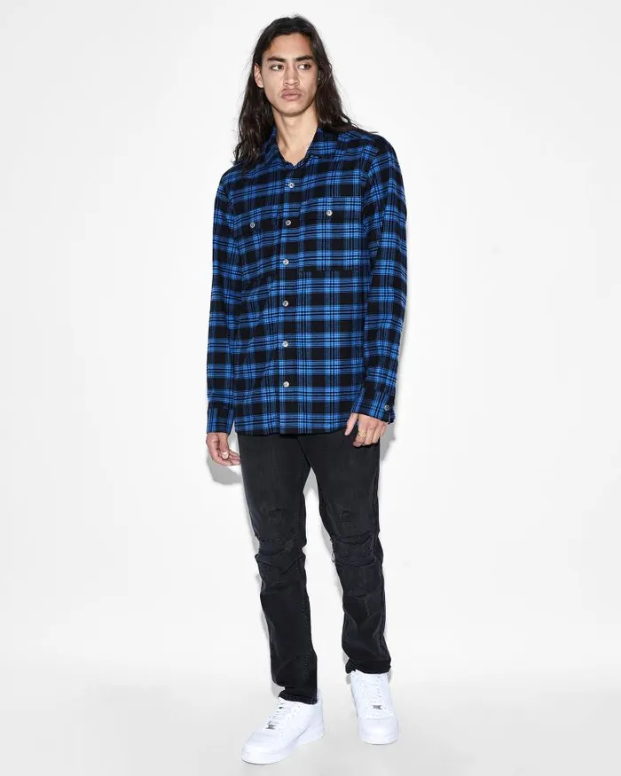 Ksubi Paradox Ls Shirt Blue Mens Shirts