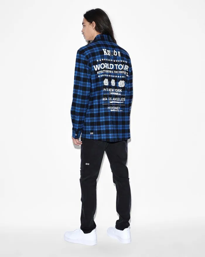 Ksubi Paradox Ls Shirt Blue Mens Shirts