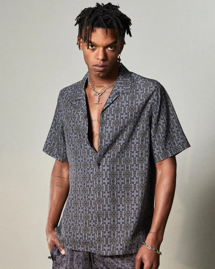 Ksubi Plus Resort Ss Shirt Navy Mens Shirts
