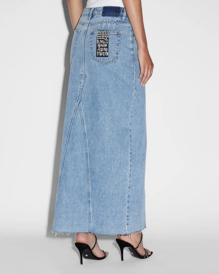 Ksubi Relax Maxi Skirt Authentik Womens Denim Skirts